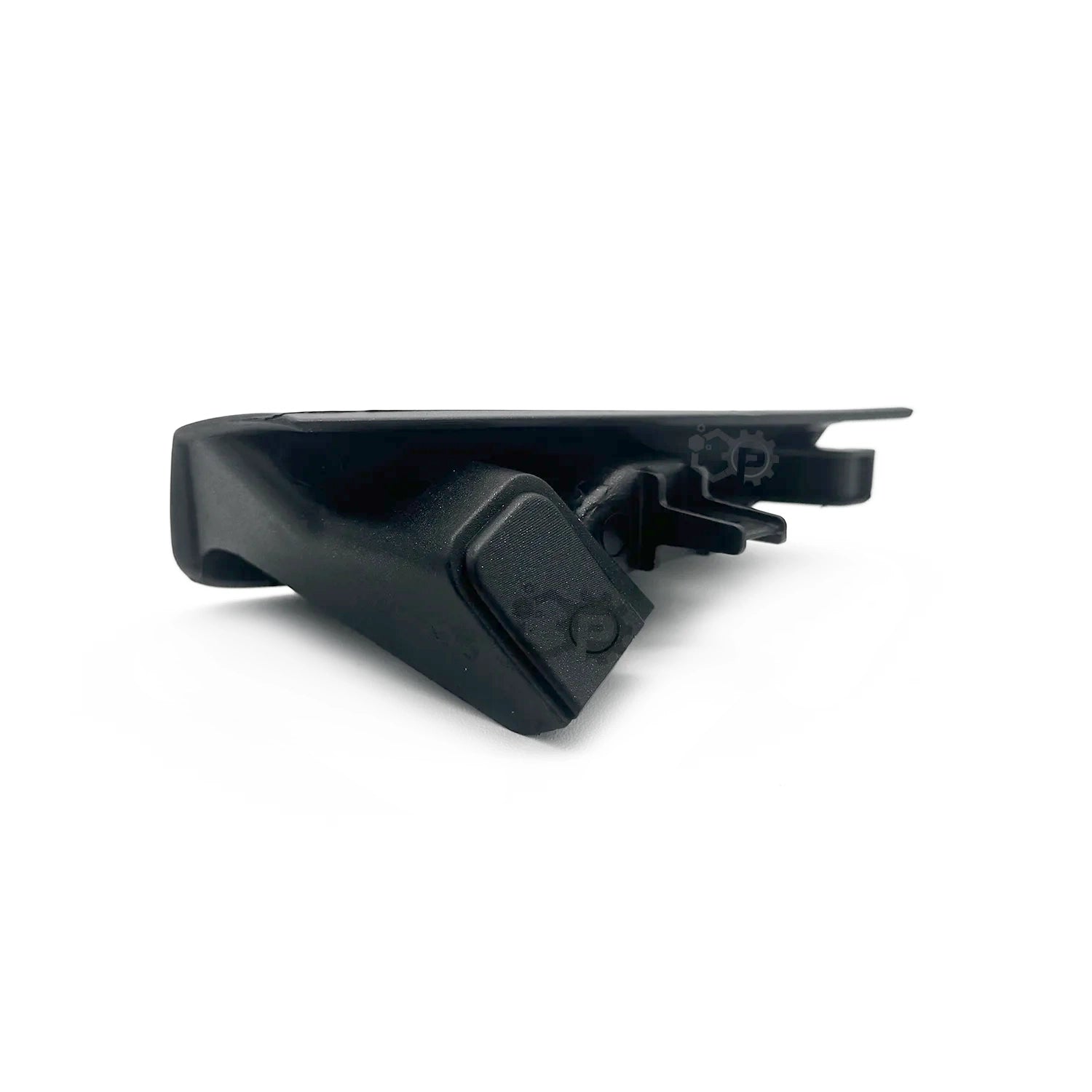Black metal bracket on a white background