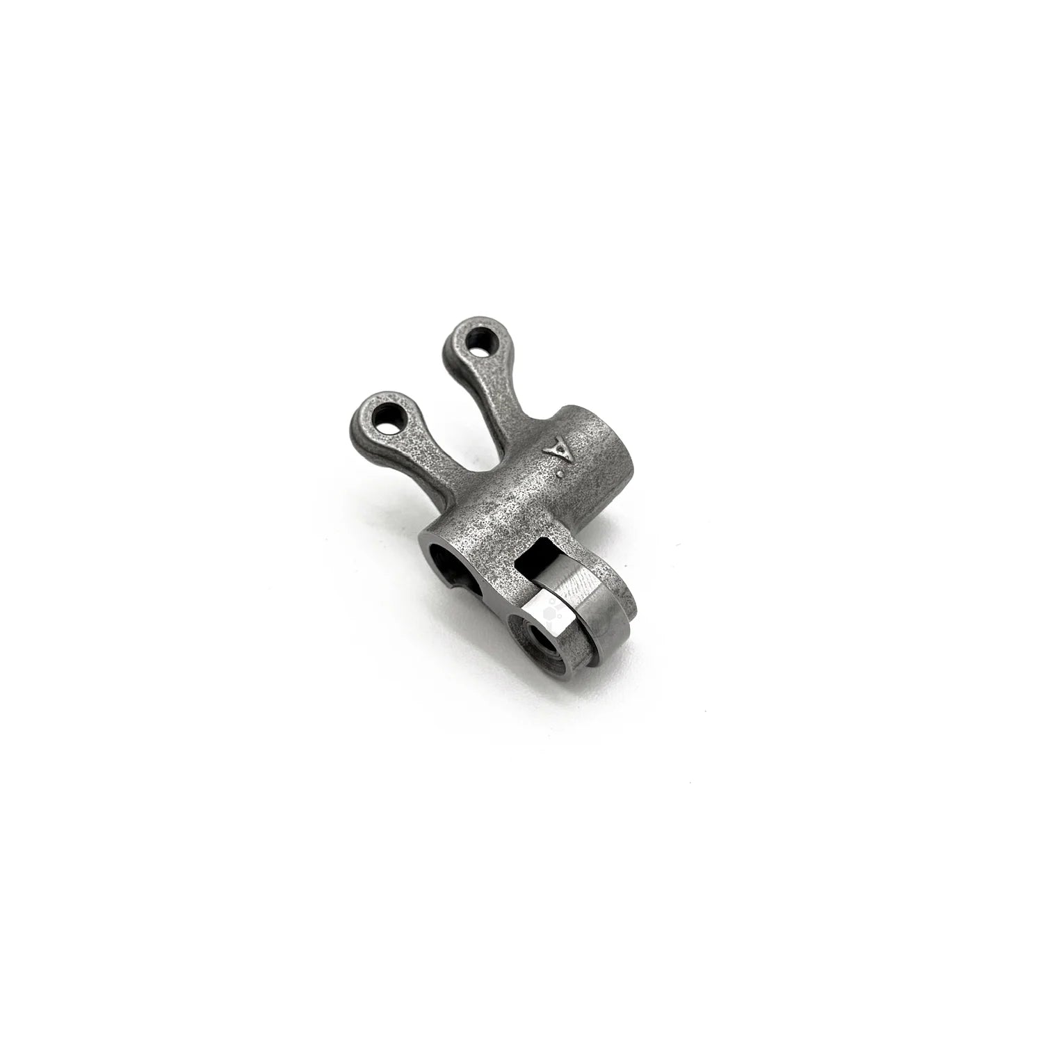 Metal mechanical component on a white background