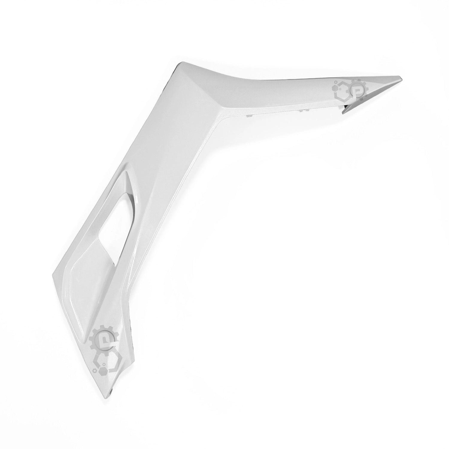 White motorcycle fender on a white background