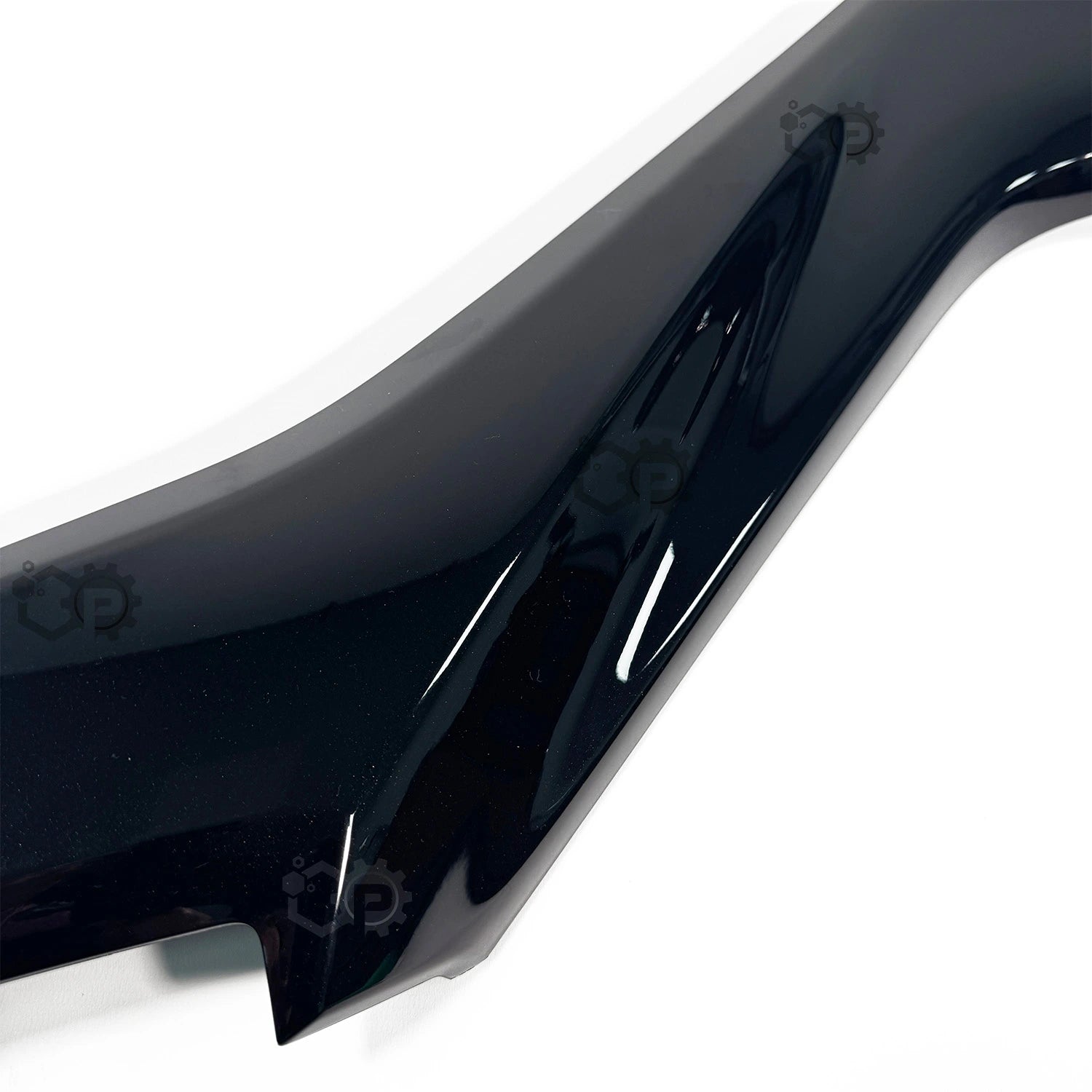 Glossy black car spoiler on a white background