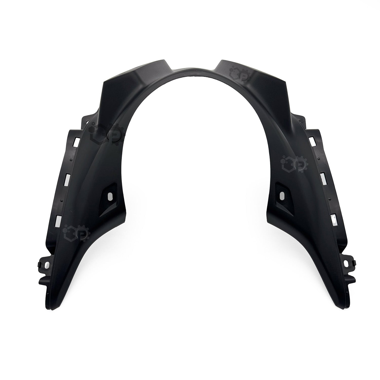 Black car fender on a white background