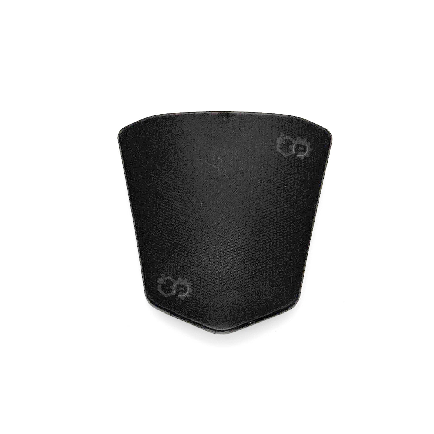 Black wrist pillow with a brand logo on a white background