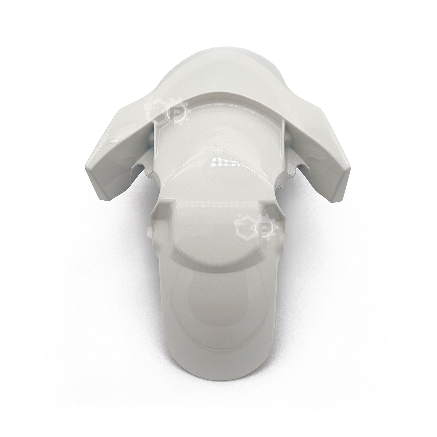 White plastic component on a white background