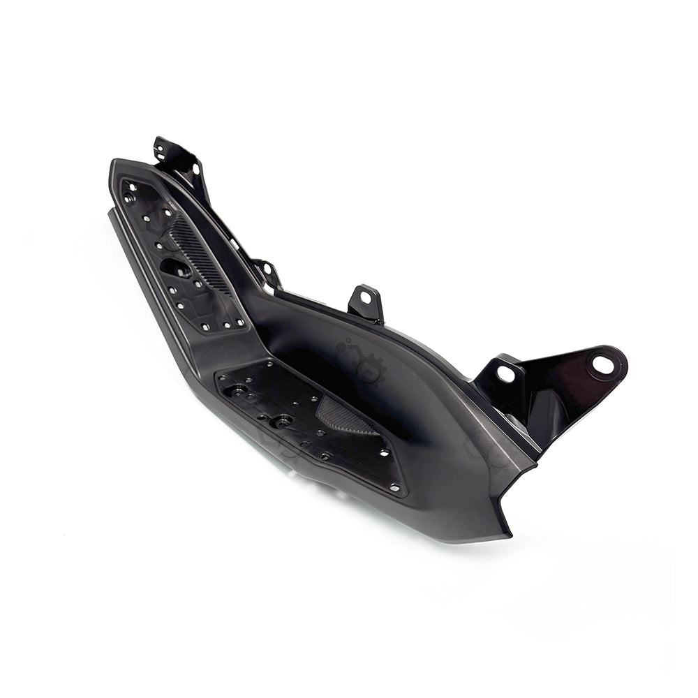 Black motorcycle fairing on a white background