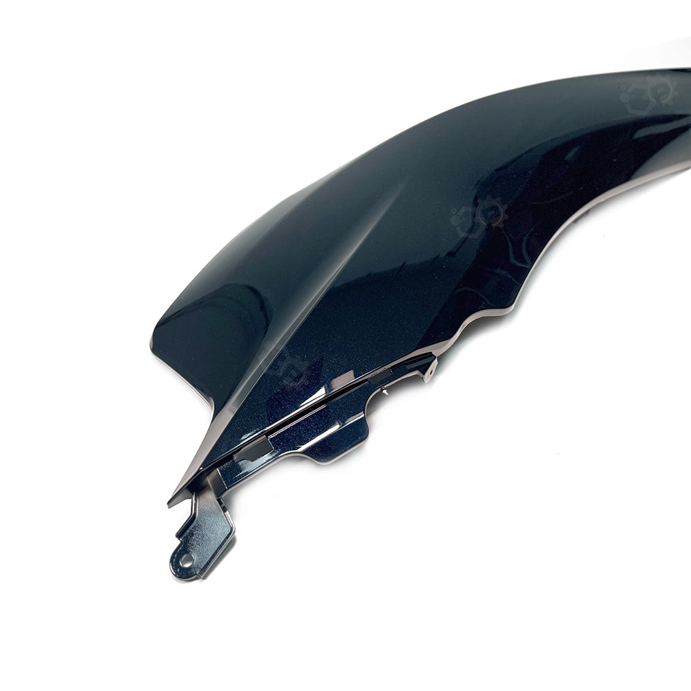 Black motorcycle windshield on a white background