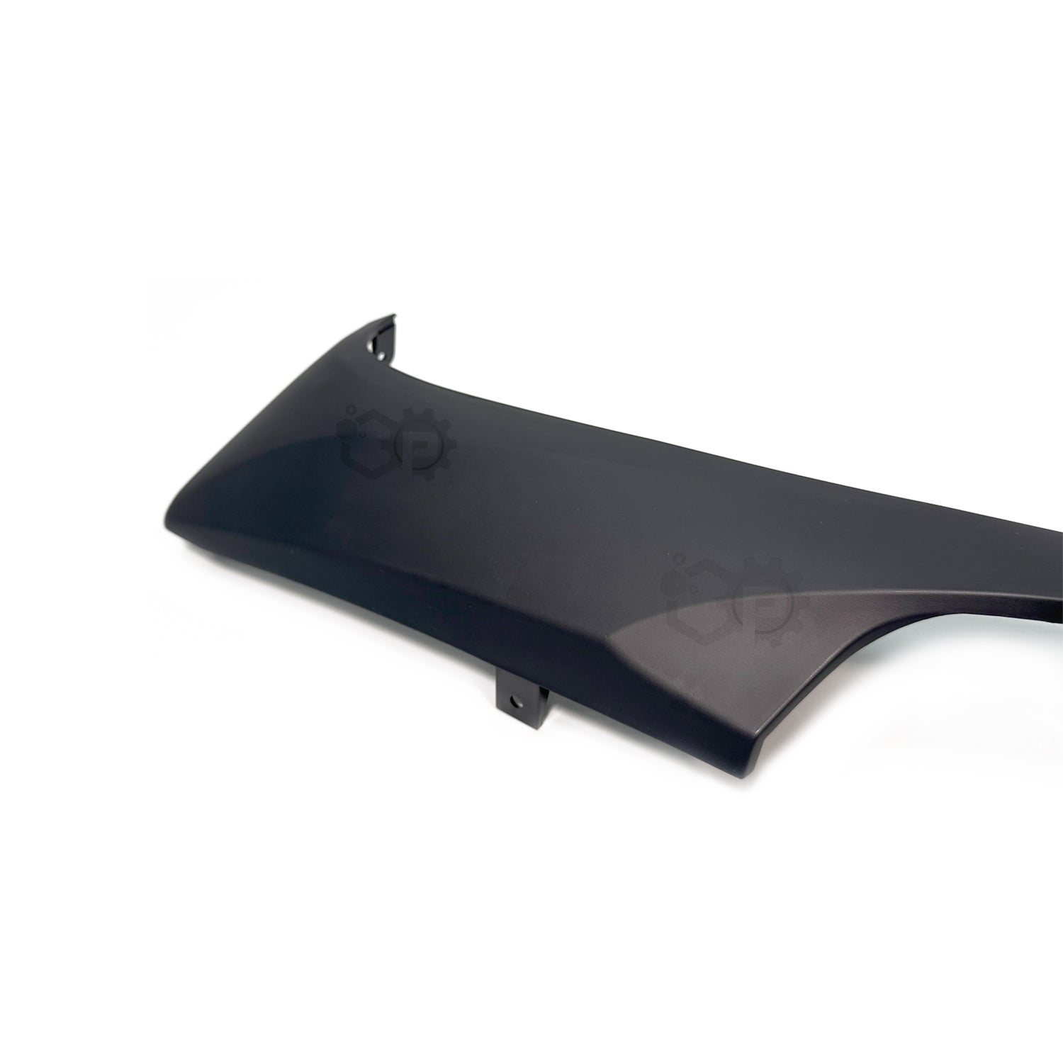 Black car fender on a white background