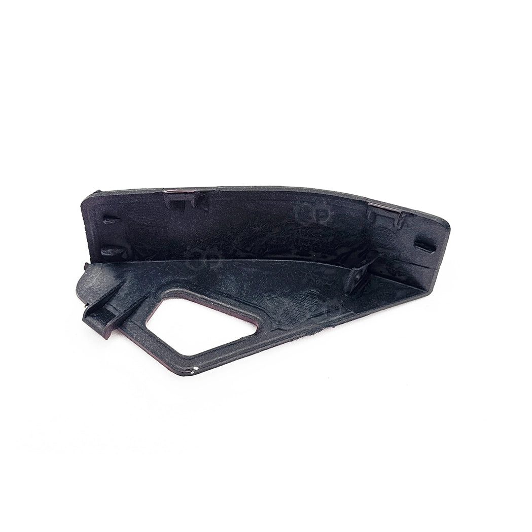 Black plastic bracket on a white background