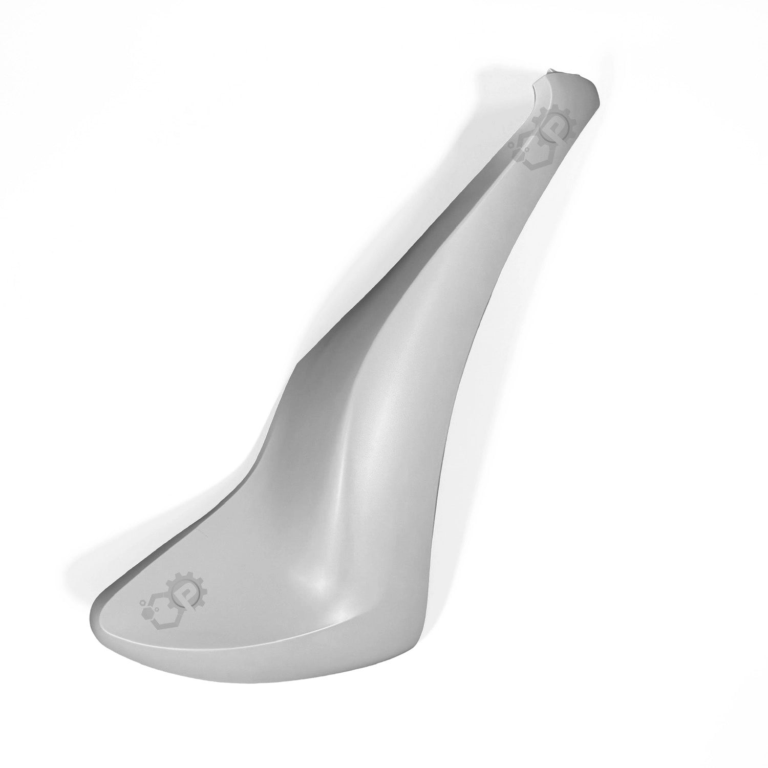 White scooter seat with a visible brand logo on a white background