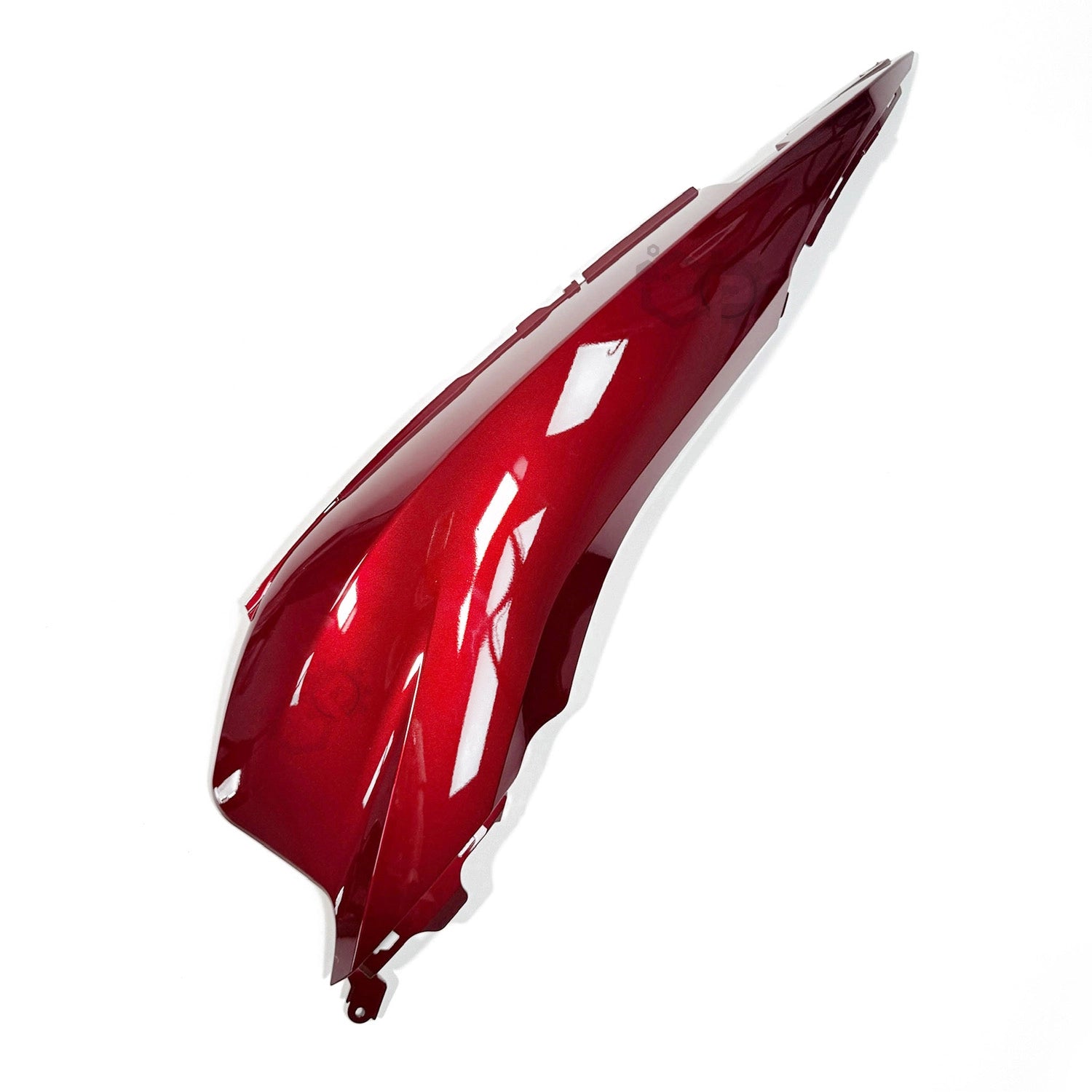 Red motorcycle fairing on a white background
