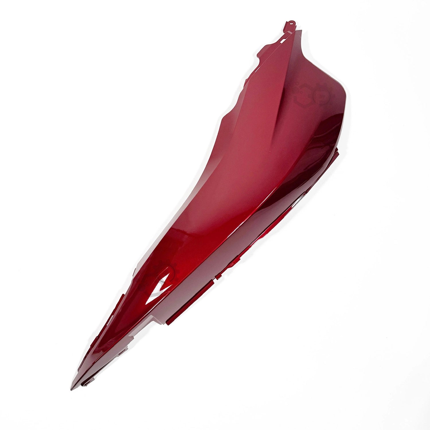 Red motorcycle fairing on a white background