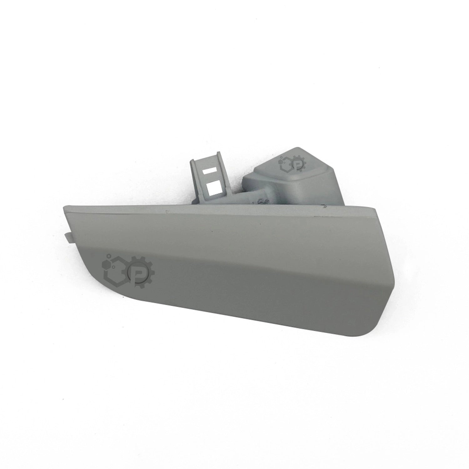 Gray plastic component on a white background