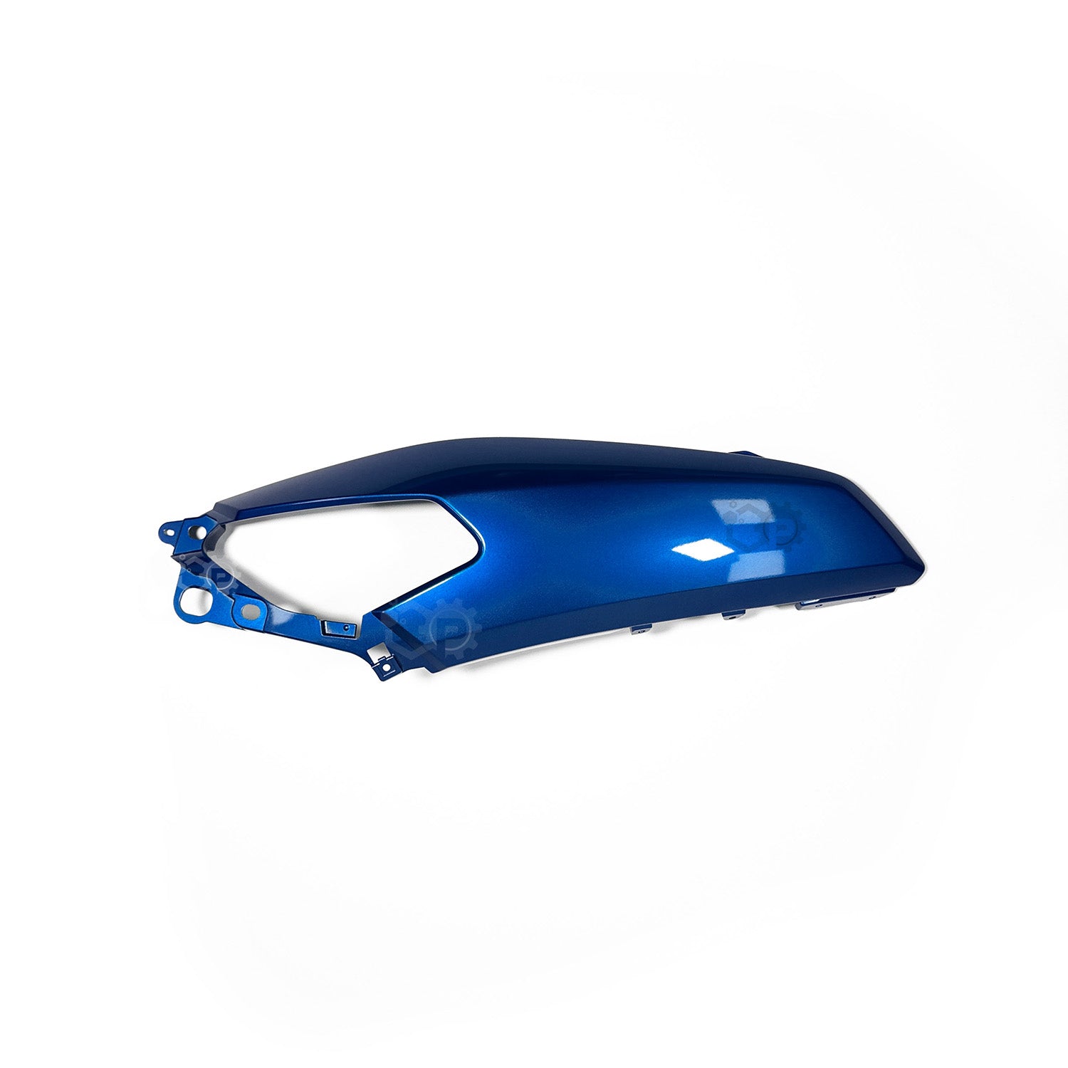 Blue motorcycle fender on a white background