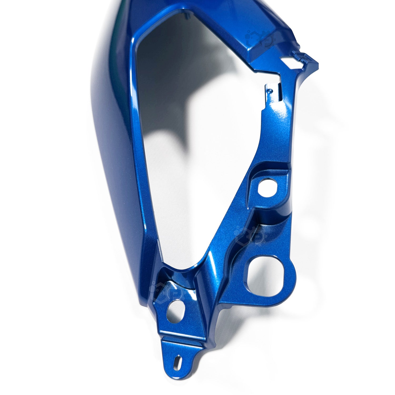 Blue metal bracket on a white background