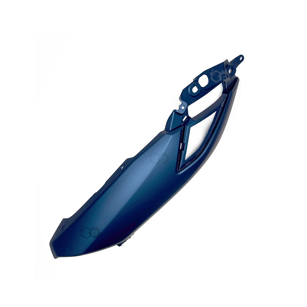Blue motorcycle fender on a white background