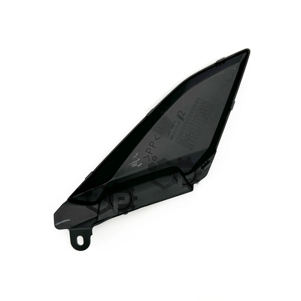 Black motorcycle windshield on a white background