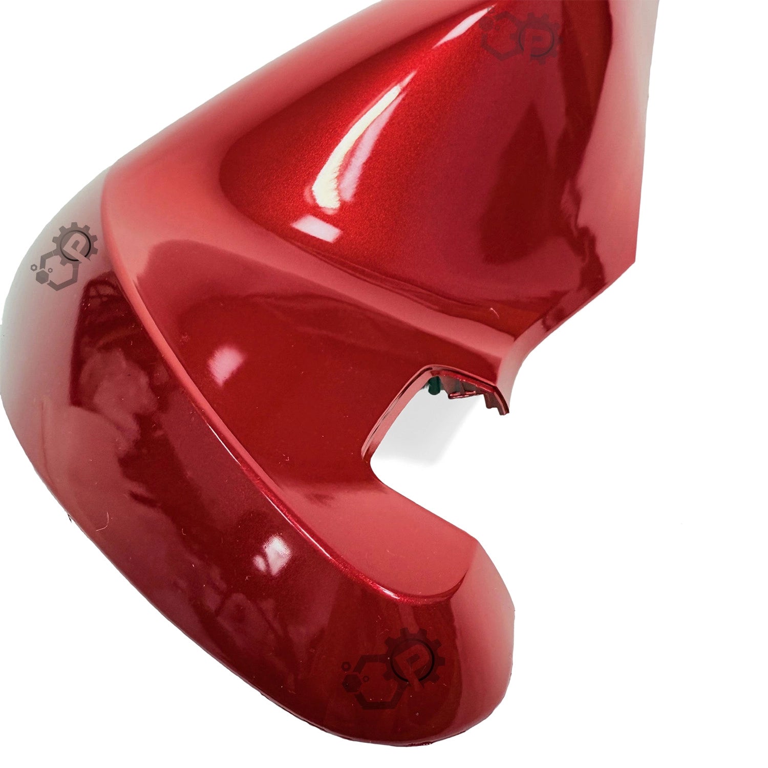 Shiny red object with a white background