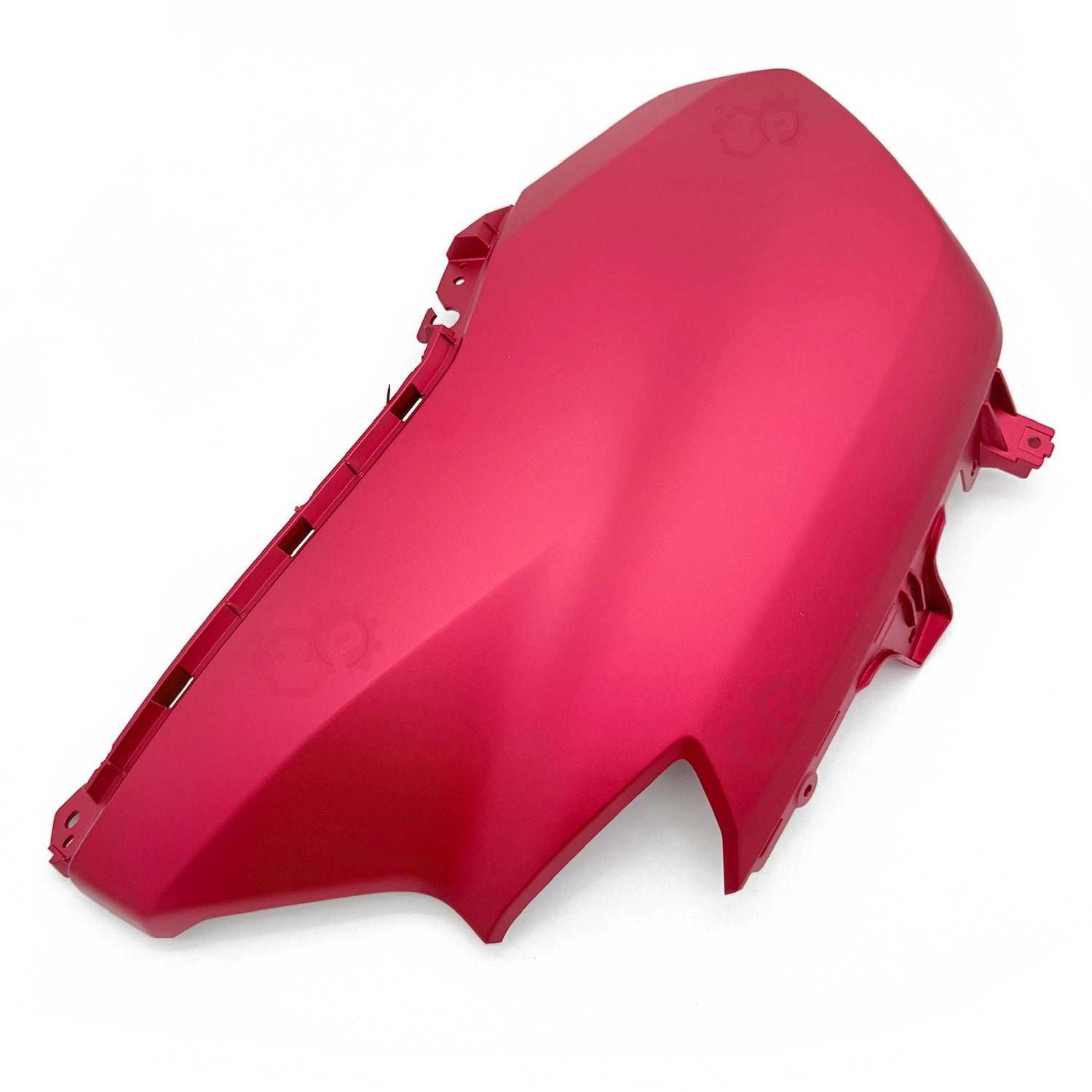 Red motorcycle fender on a white background