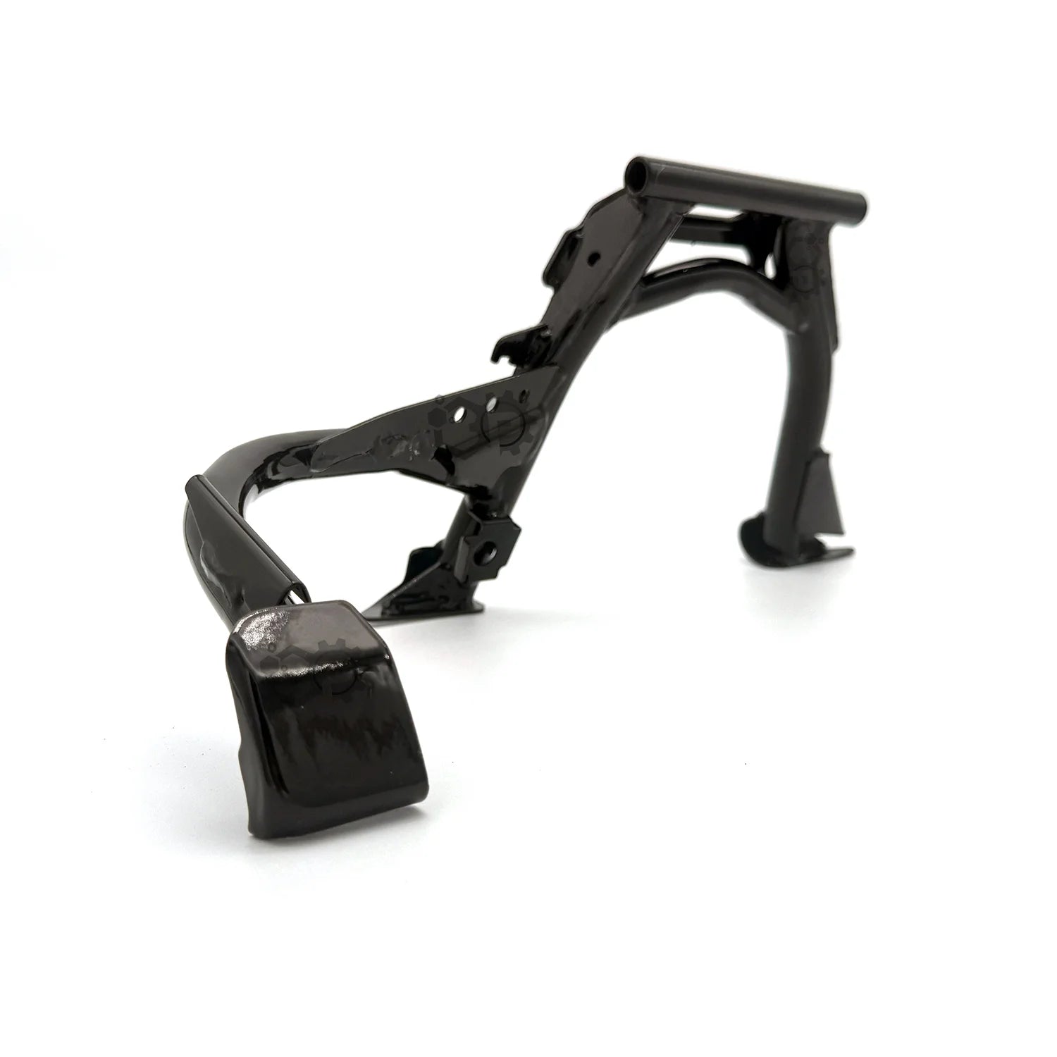 Black metal bracket on a white background