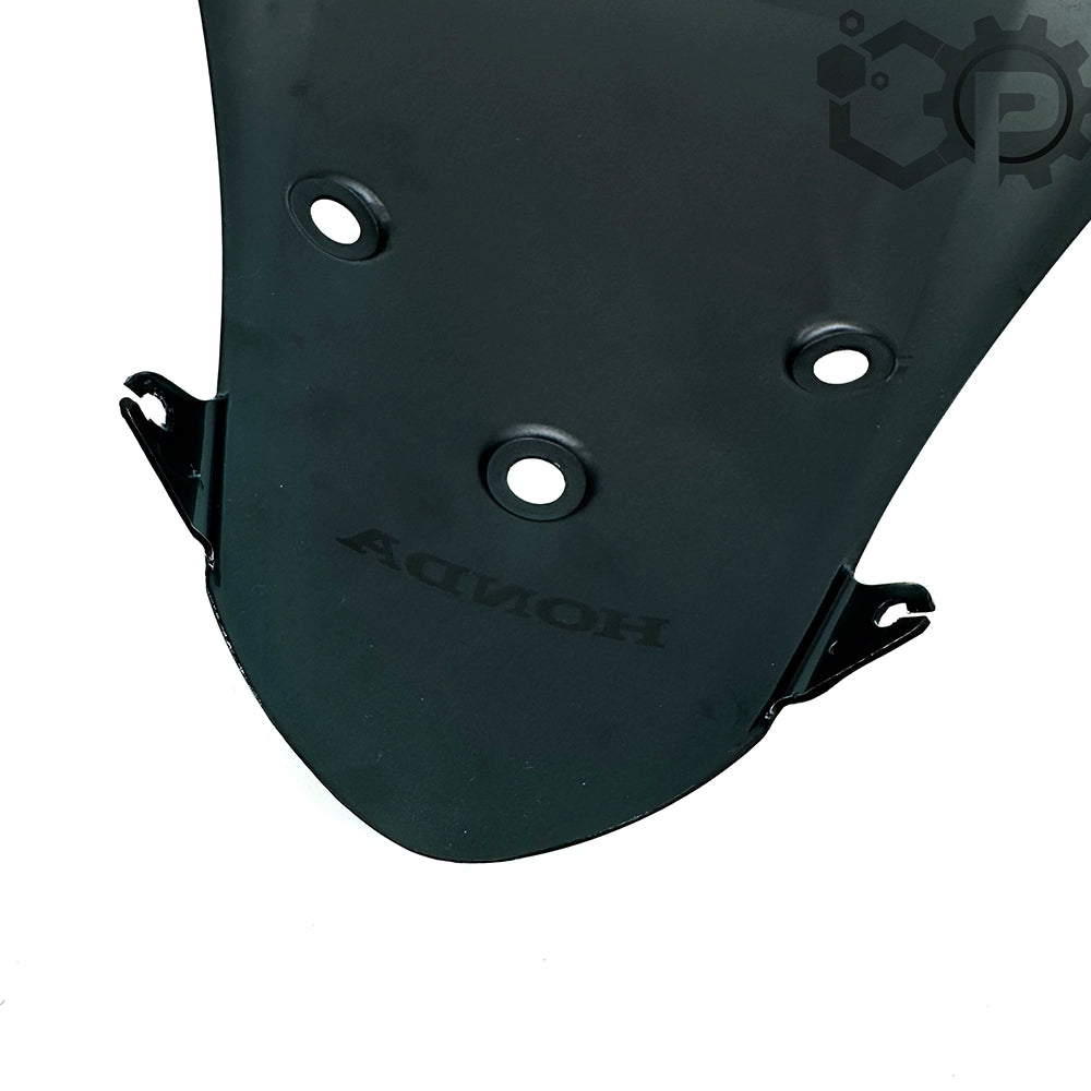 Black motorcycle visor with 'Honda' branding on a white background