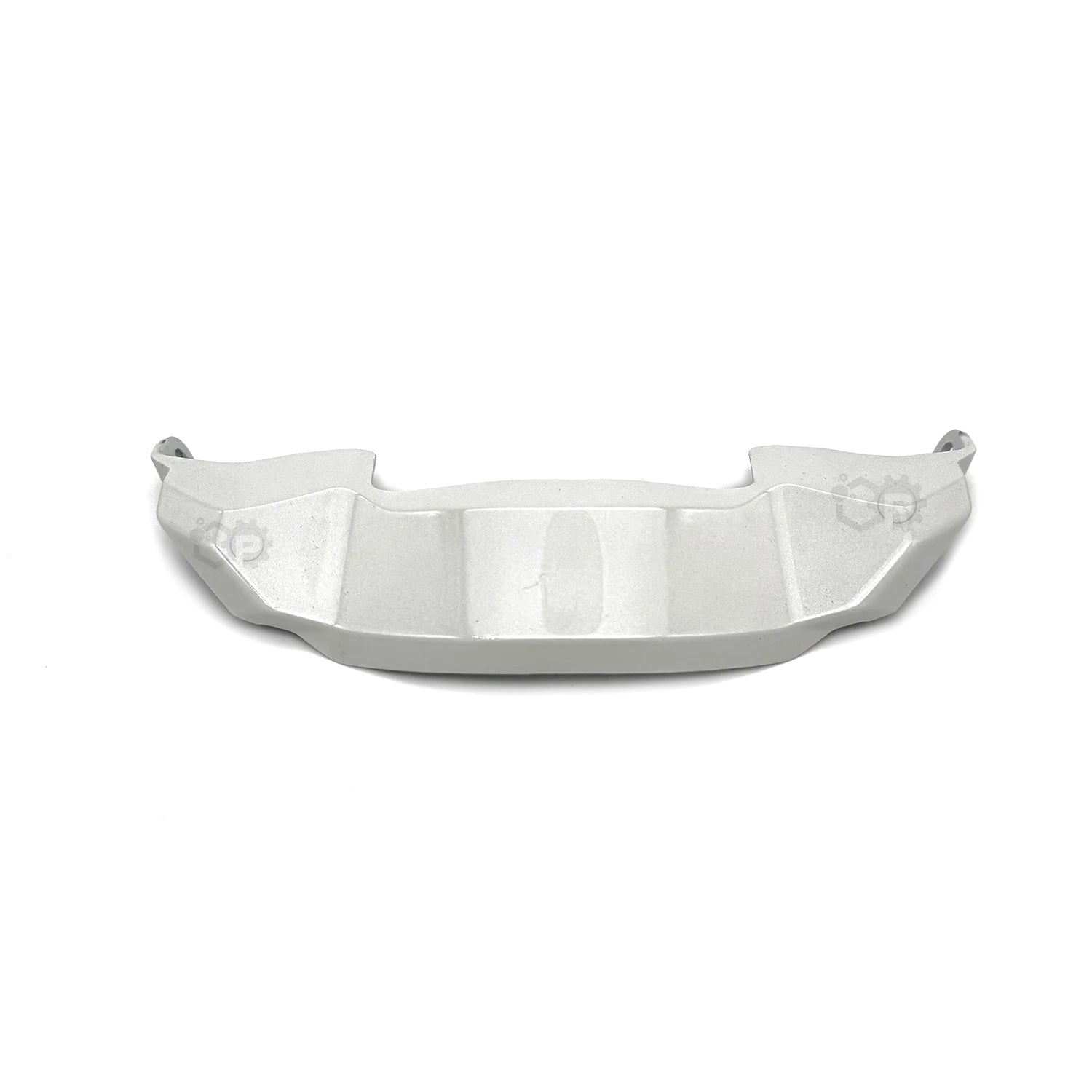 Metallic car bumper on a white background