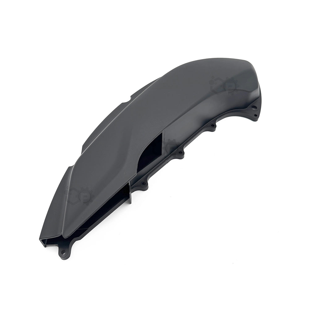 Black motorbike fender on a white background
