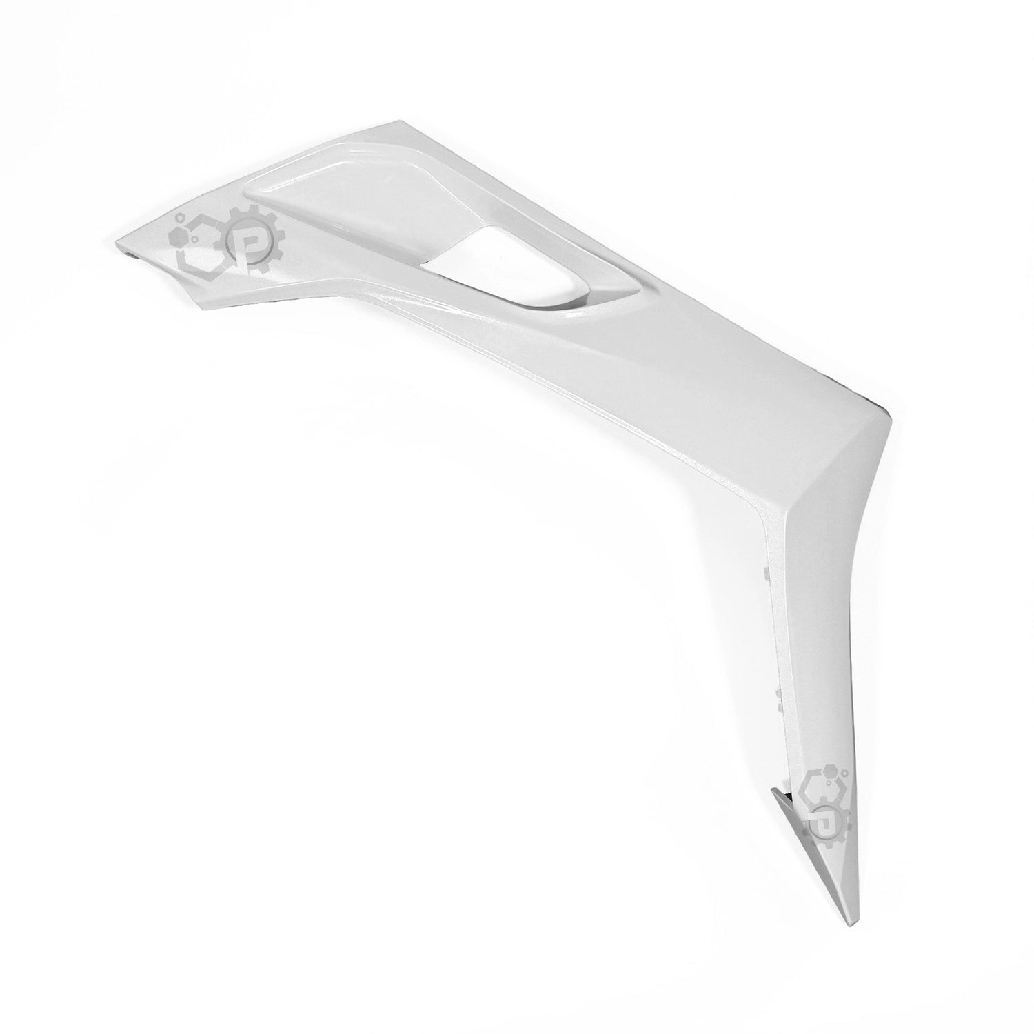 White motorcycle fender on a white background