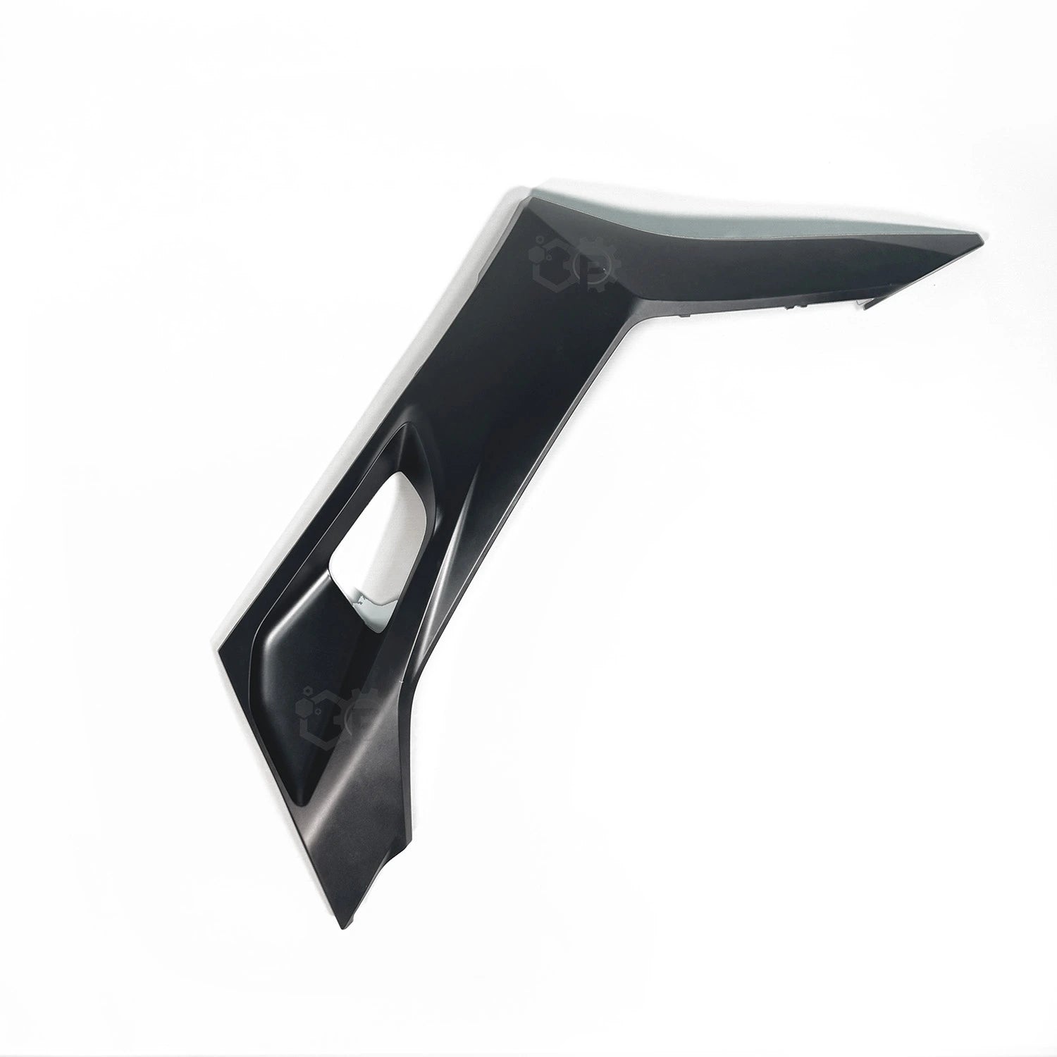 Black car part on a white background