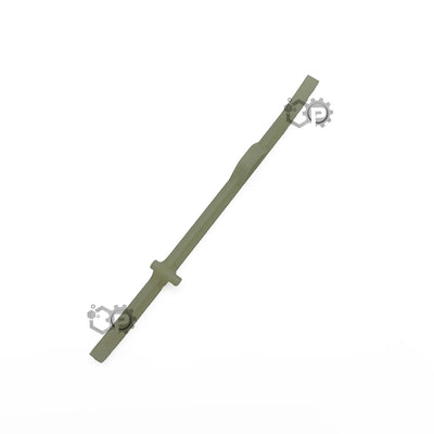 Green metal rod on a white background