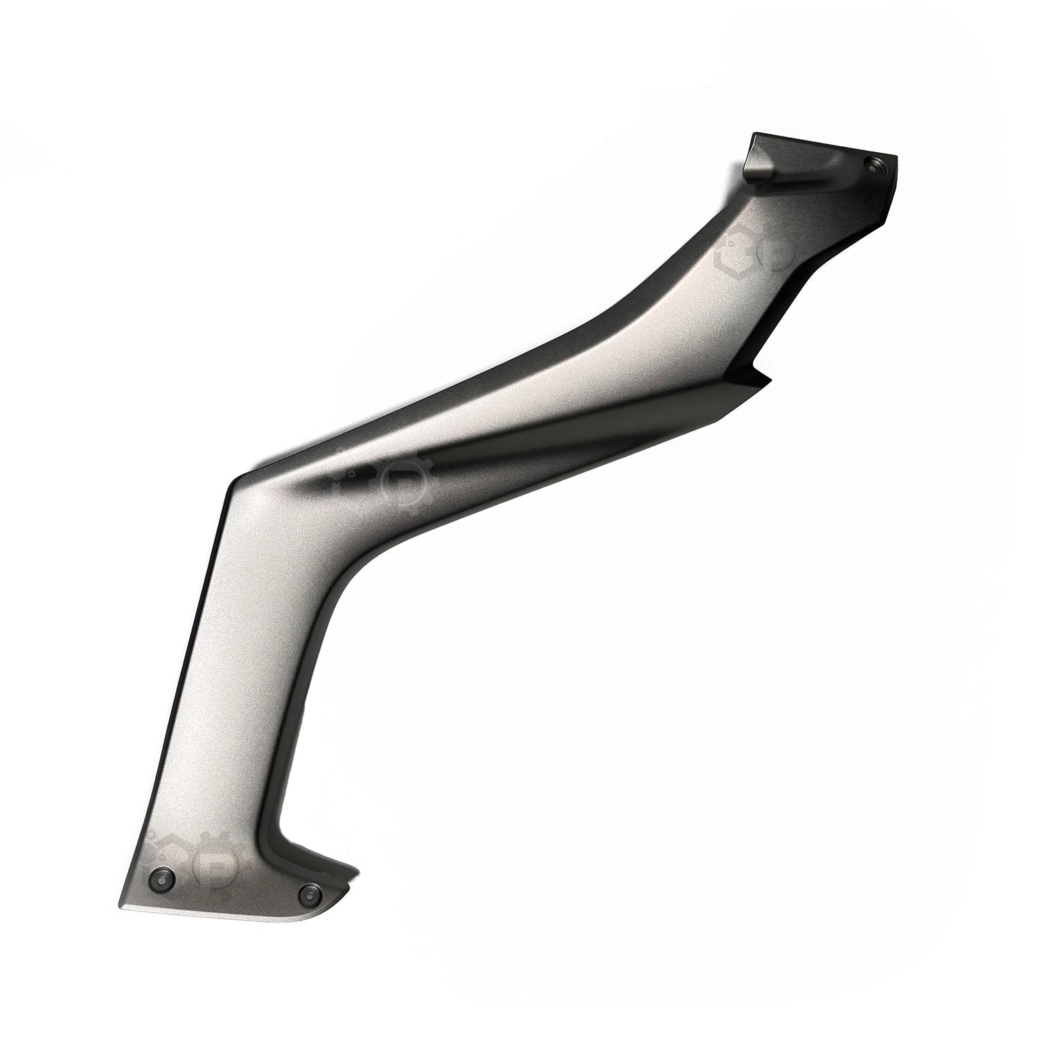 Metallic motorbike side cover on a white background