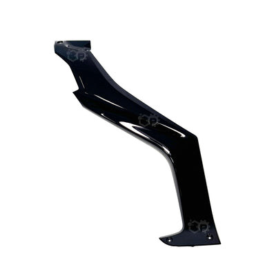 Black metal car fender on a white background