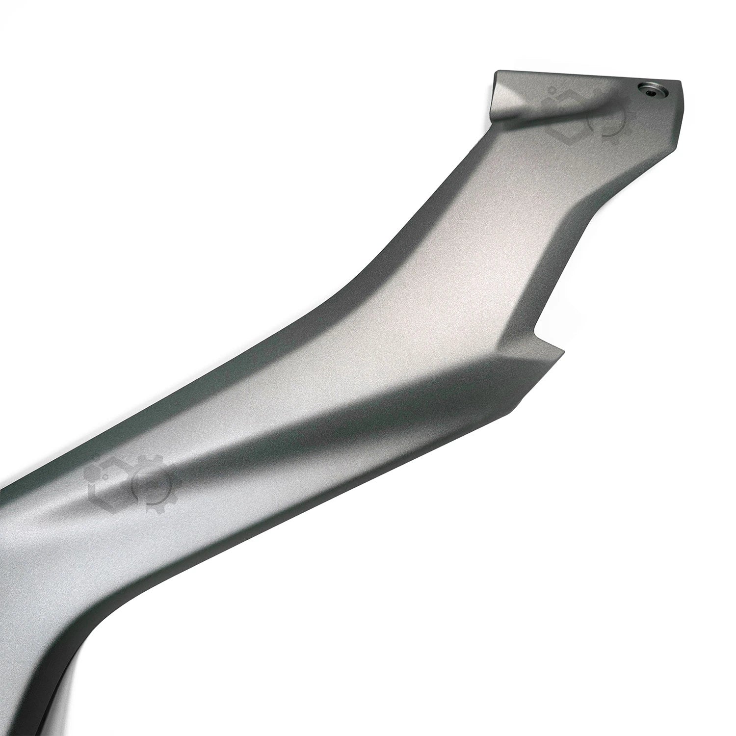 Metallic tool bit on a white background