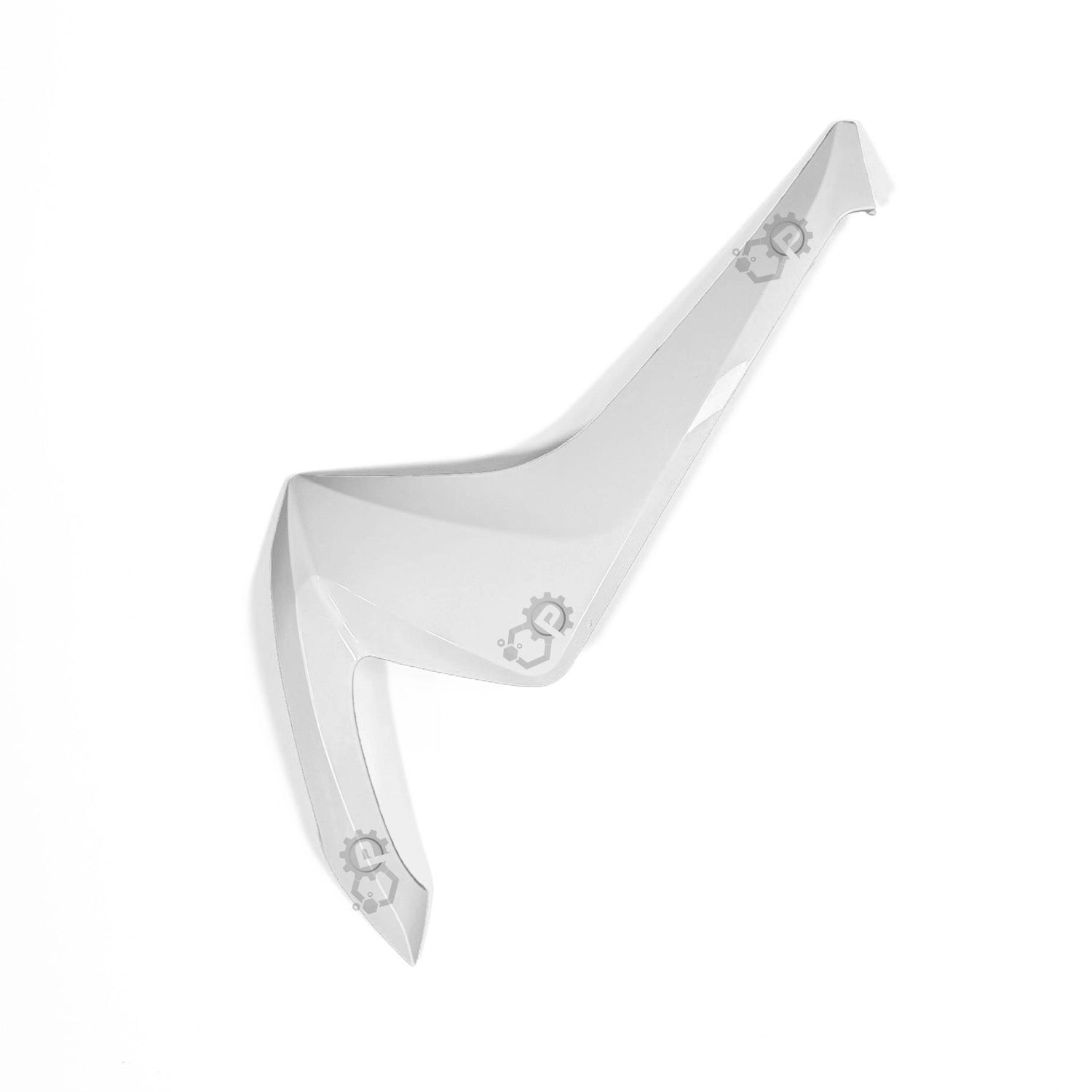white earring with a unique design on a white background