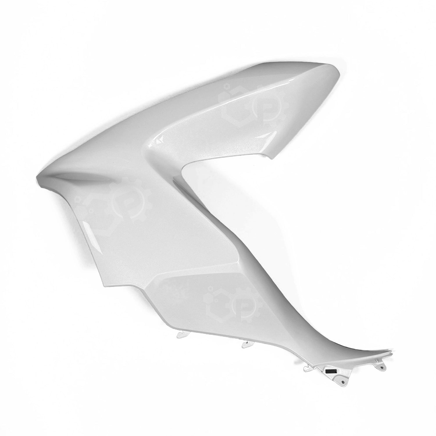 White motorcycle fairing on a white background