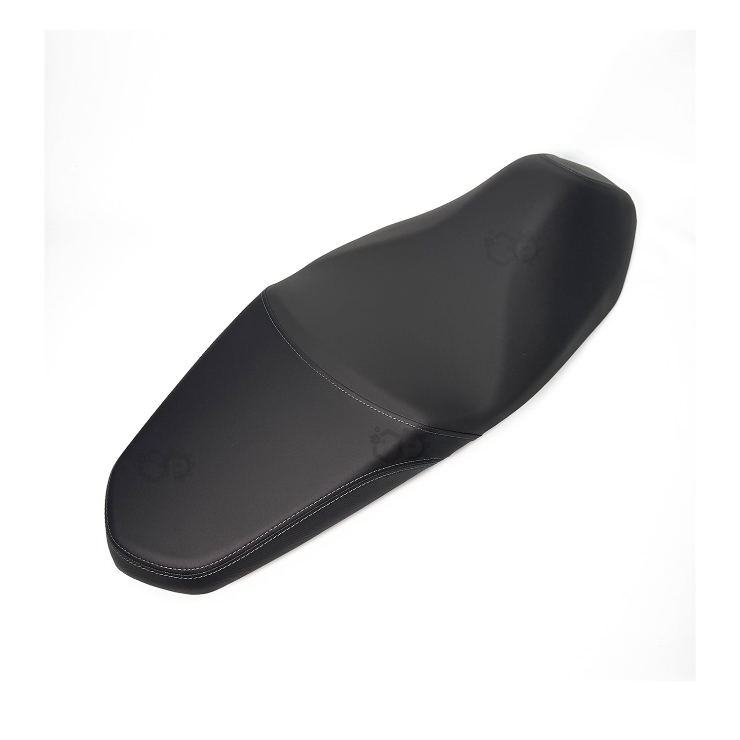Black motorcycle seat on a white background