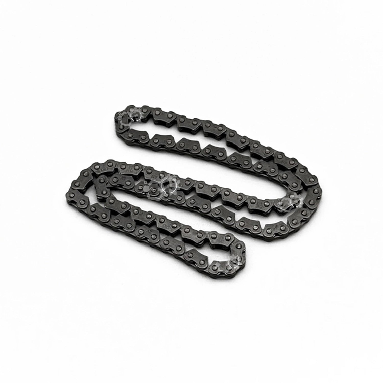 Black metal chain on a white background