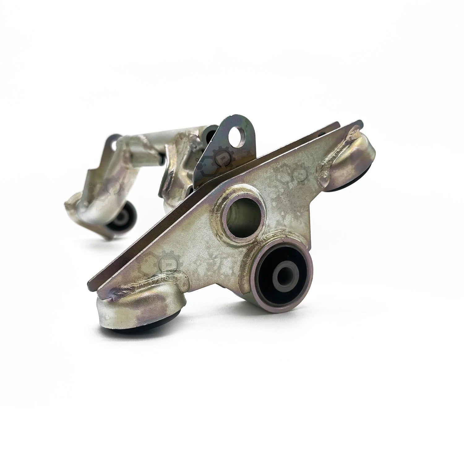 Metal mechanical component on a white background