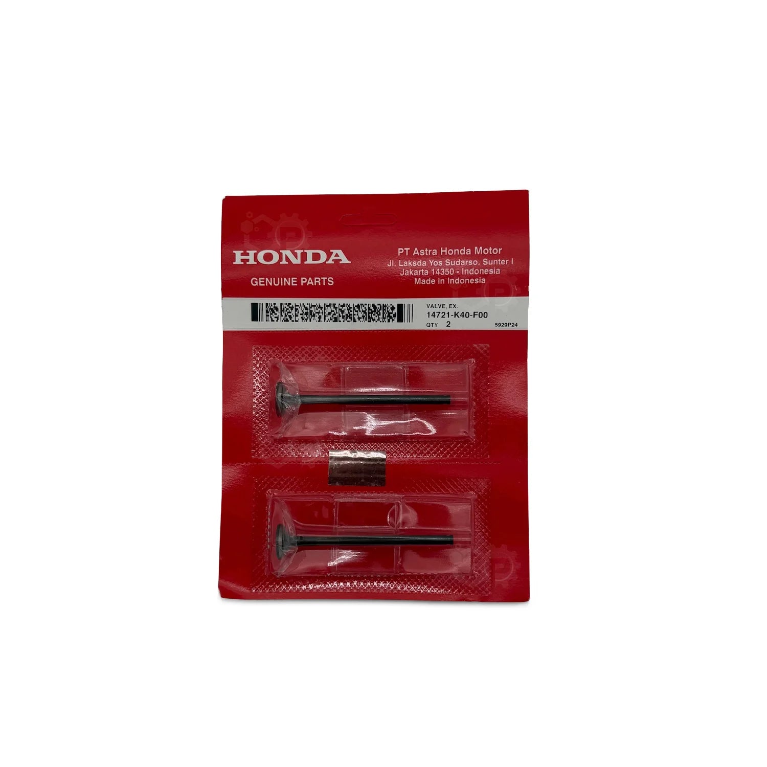 Honda genuine parts packaging with Exhaust Valve on a white background