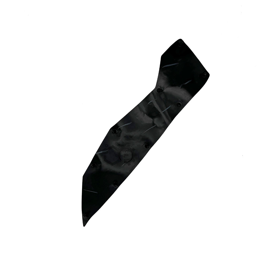 Black tactical knife on a white background