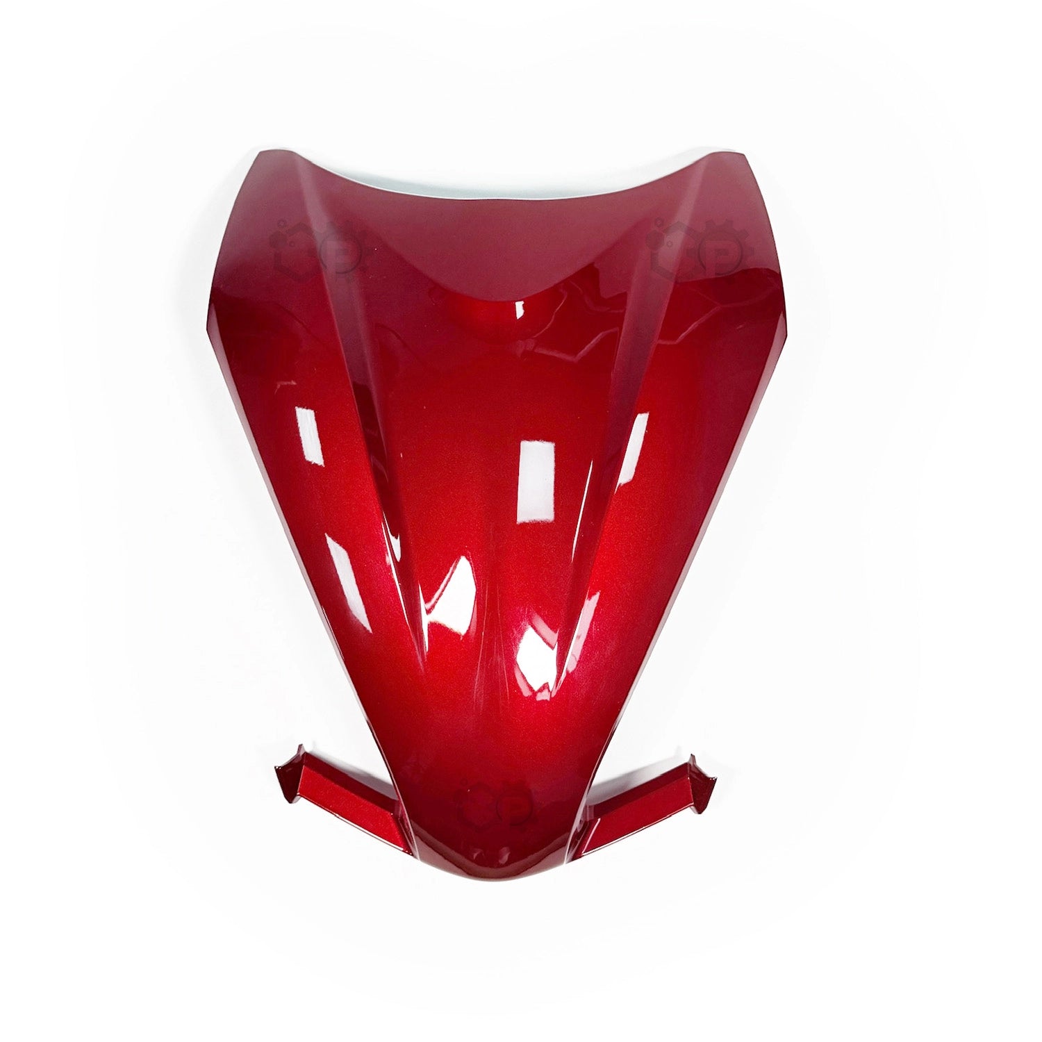 Red motorcycle seat on a white background