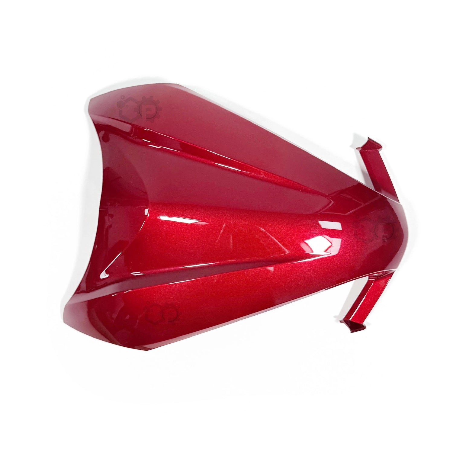 Red motorcycle seat cover on a white background