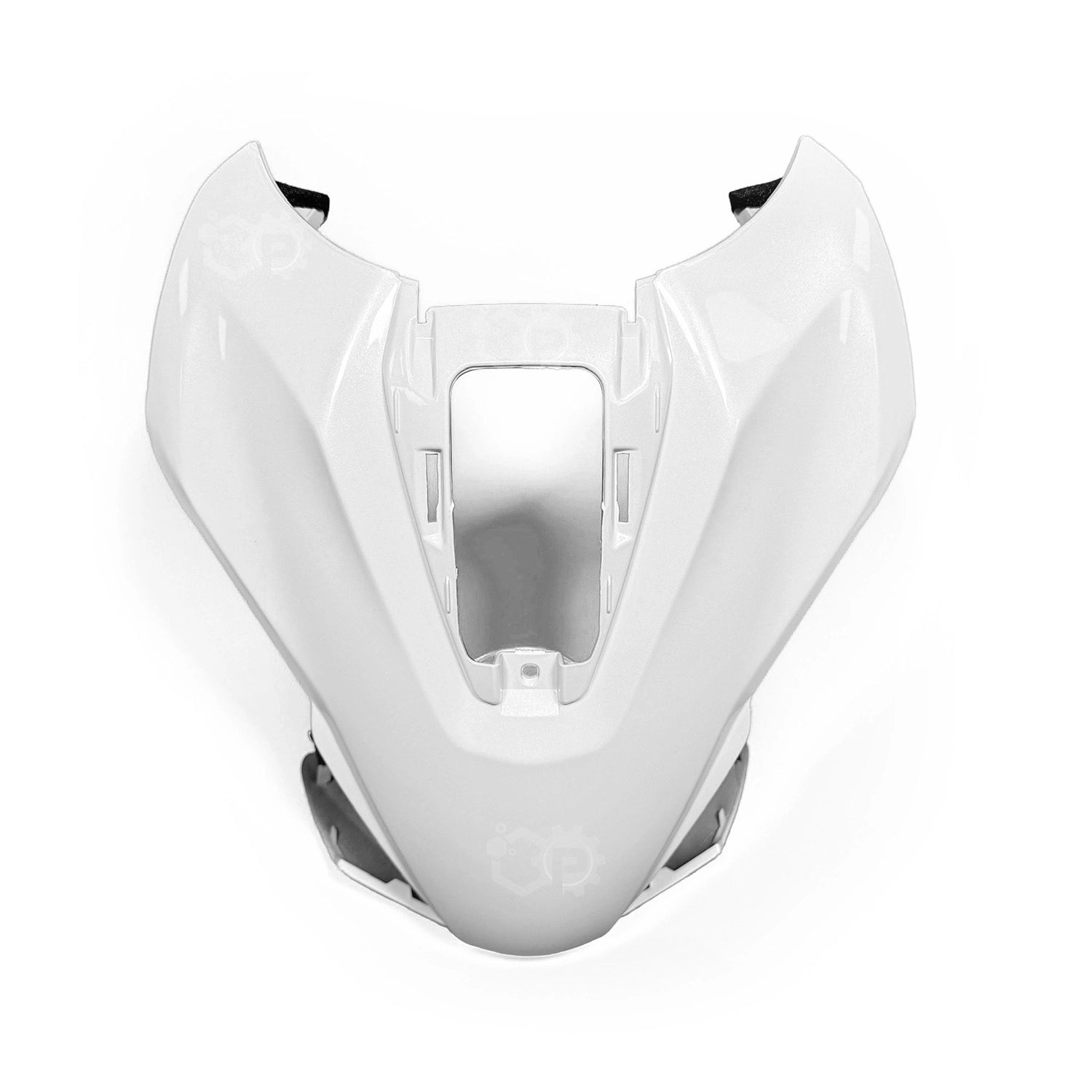 White motorcycle fairing on a white background