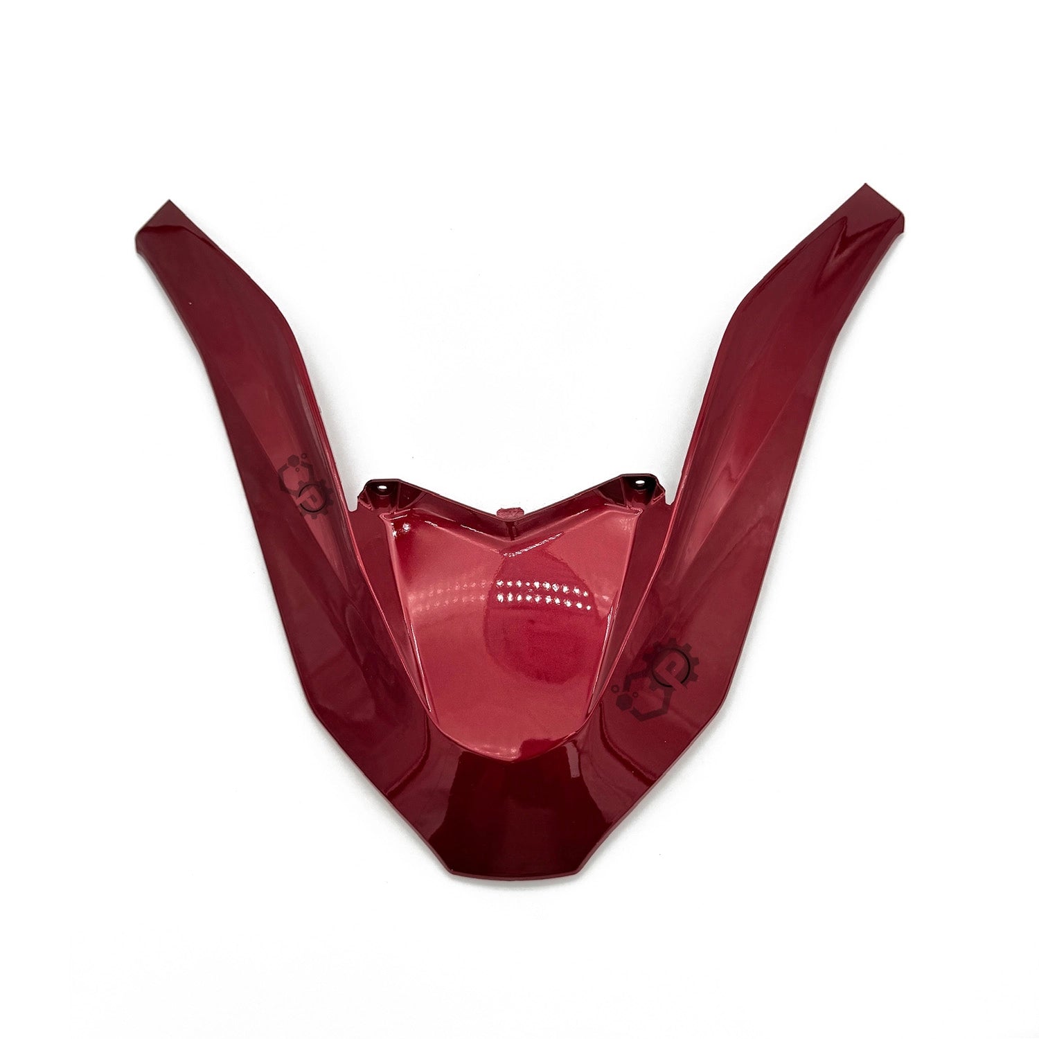 Red motorcycle fender on a white background