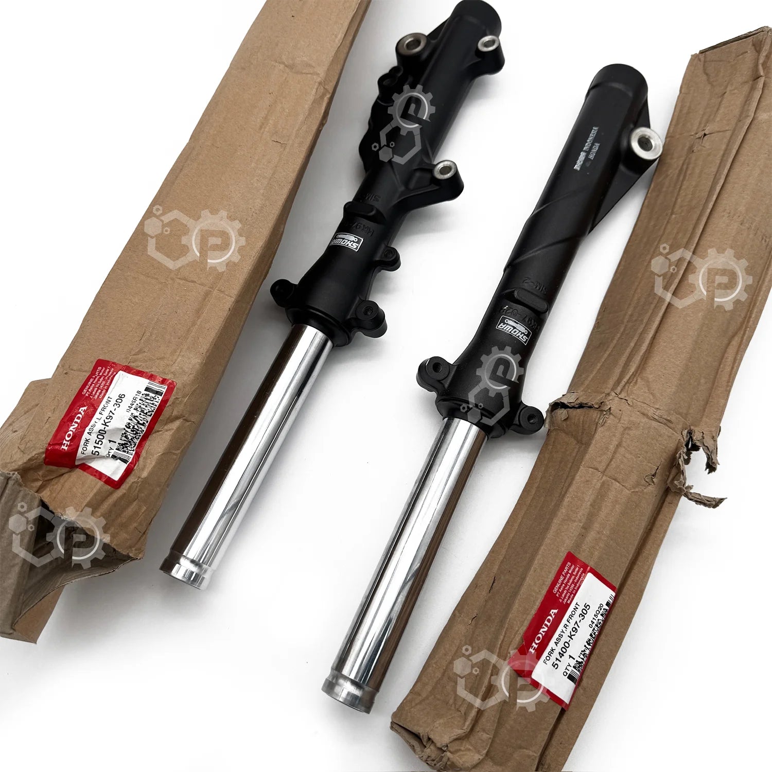 OEM Honda PCX125 Front Fork Assy L/R Pair 51400-K97-305, 51500-K97-306 2018-2020  
