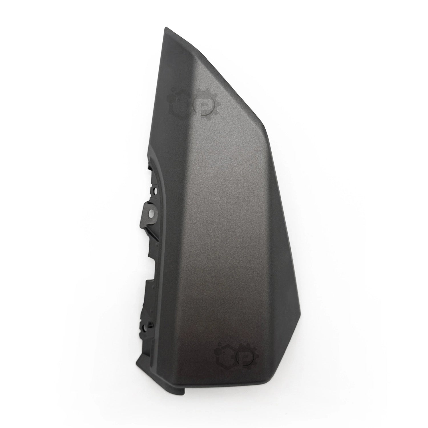 Black motorbike leg shield  cover on a white background
