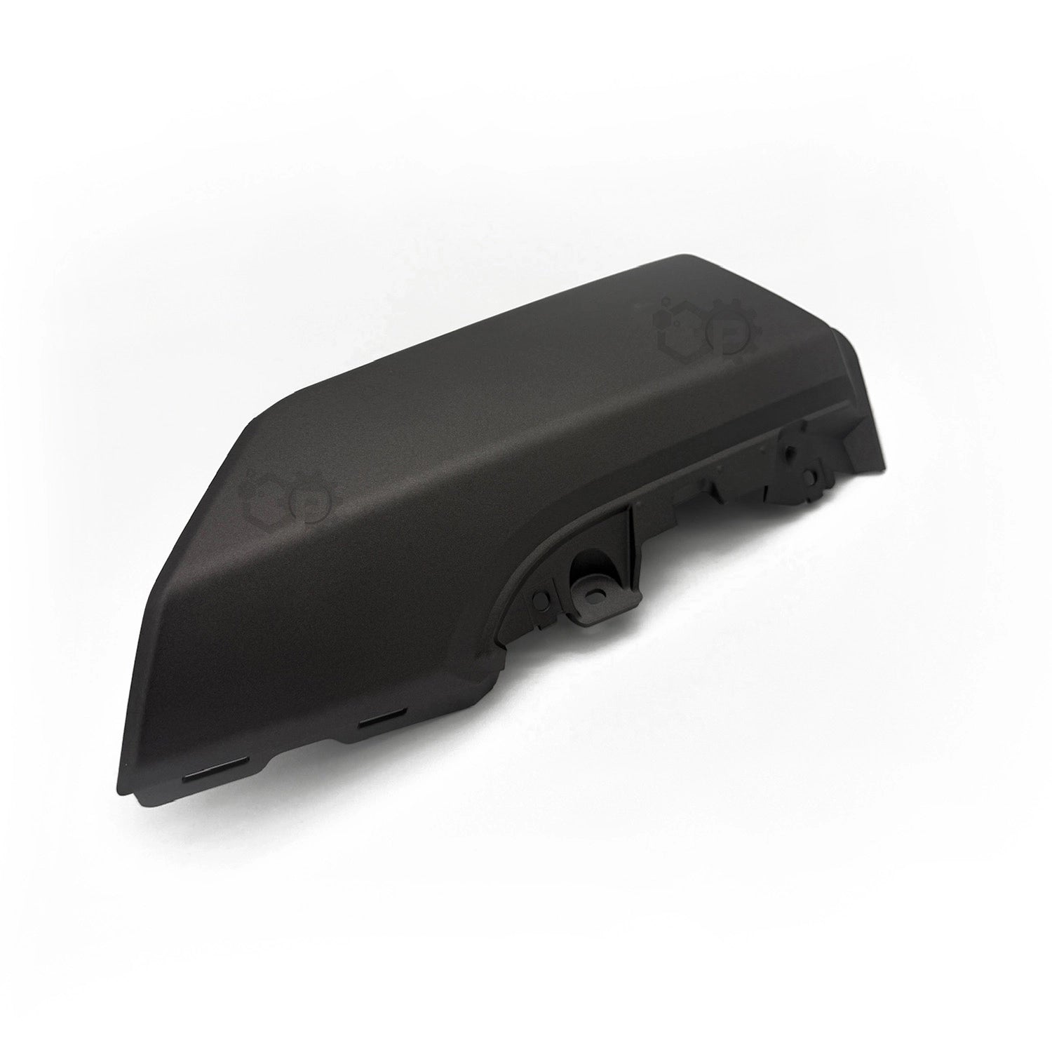 Black motorcycle cover on a white background