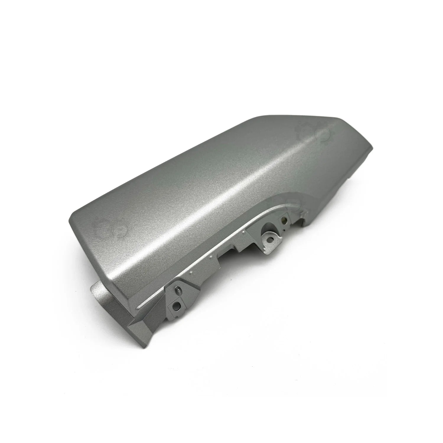 Silver metal bracket on a white background