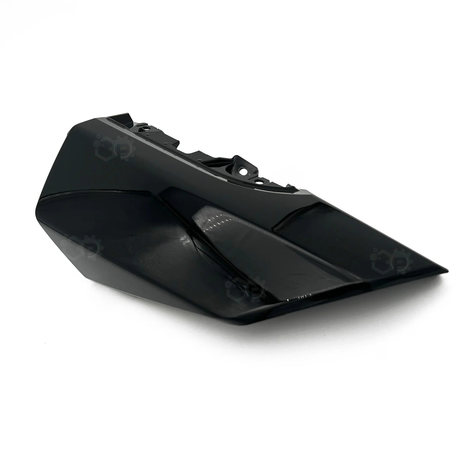 Black plastic fender on a white background
