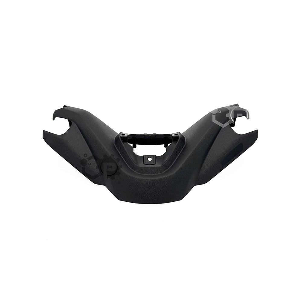 Black motorcycle fender on a white background