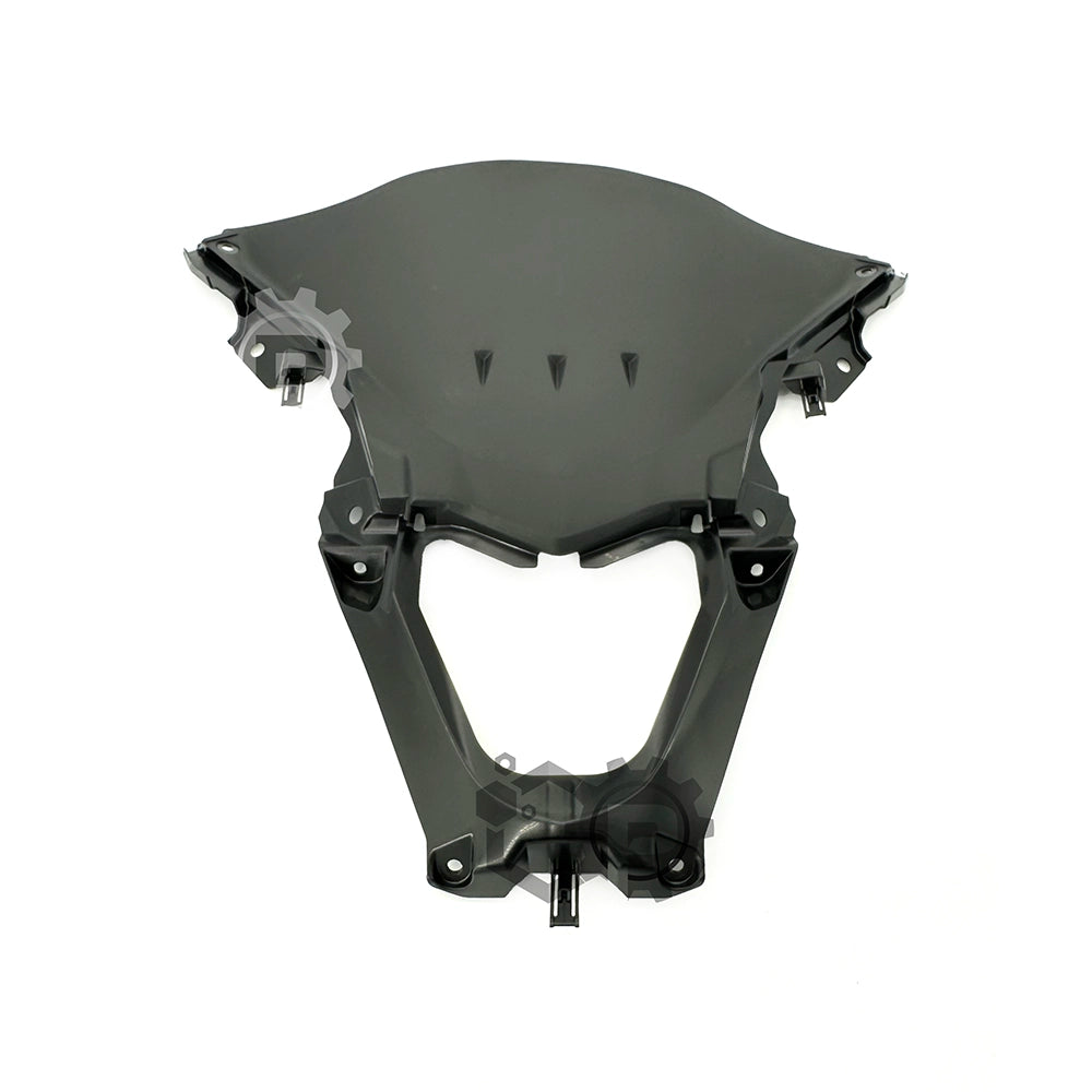 Black motorcycle windshield on a white background