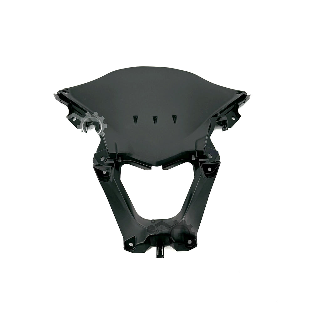 Black motorcycle seat bracket on a white background